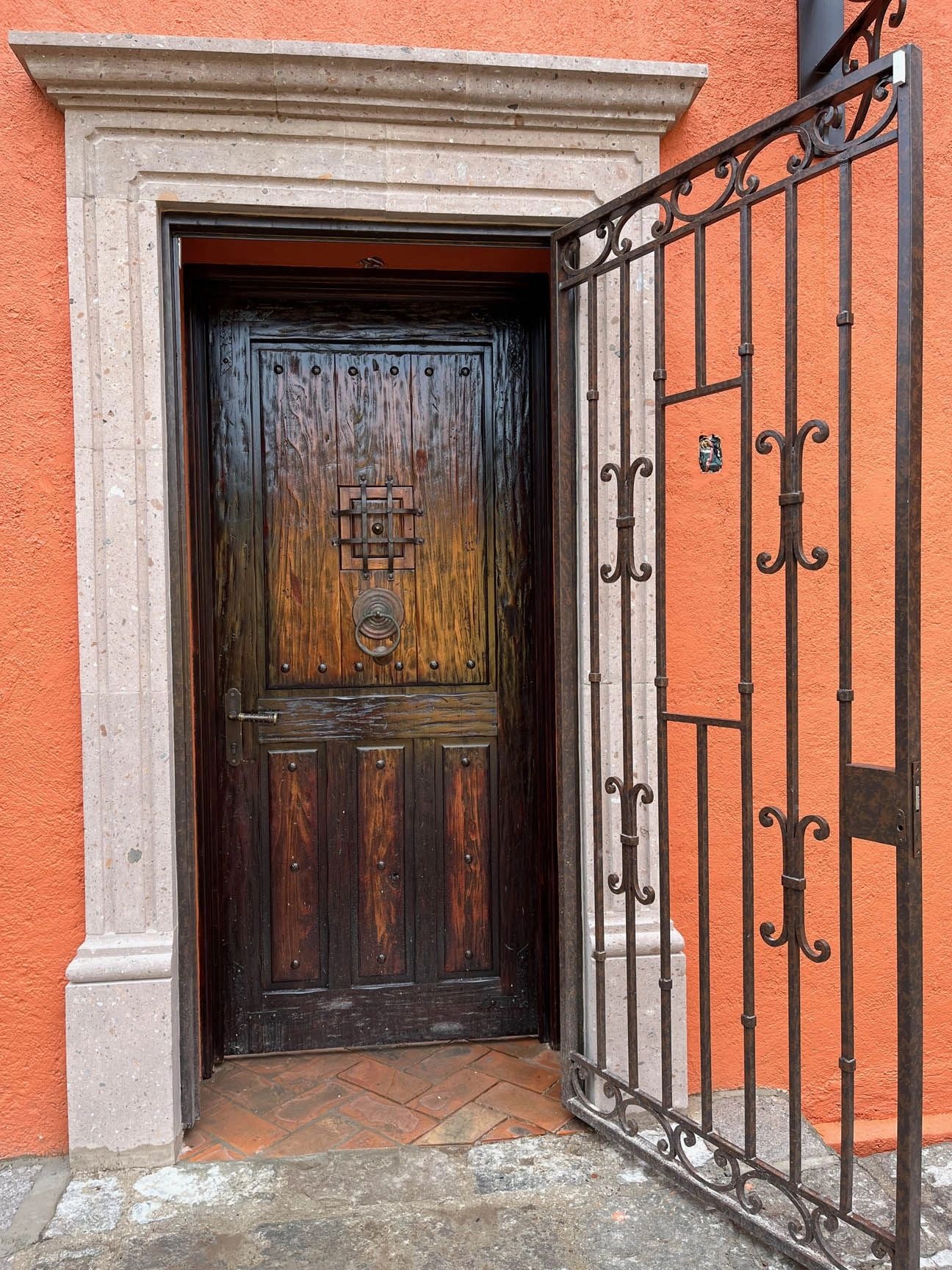 Ornate wooden door